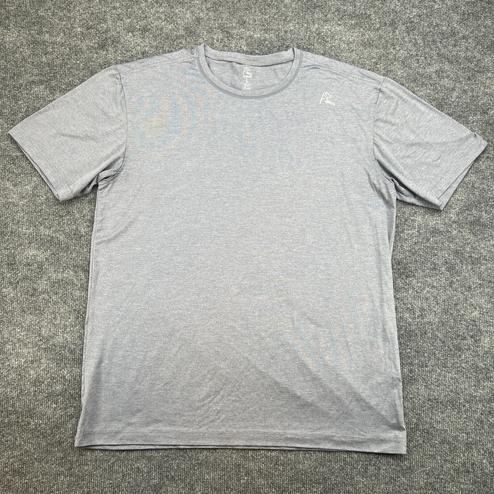 Rhoback Shirt Mens Large Gray Performance Golfing Outdoors Crew Neck